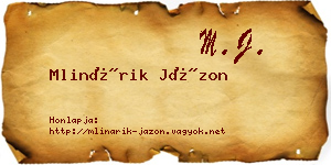 Mlinárik Jázon névjegykártya